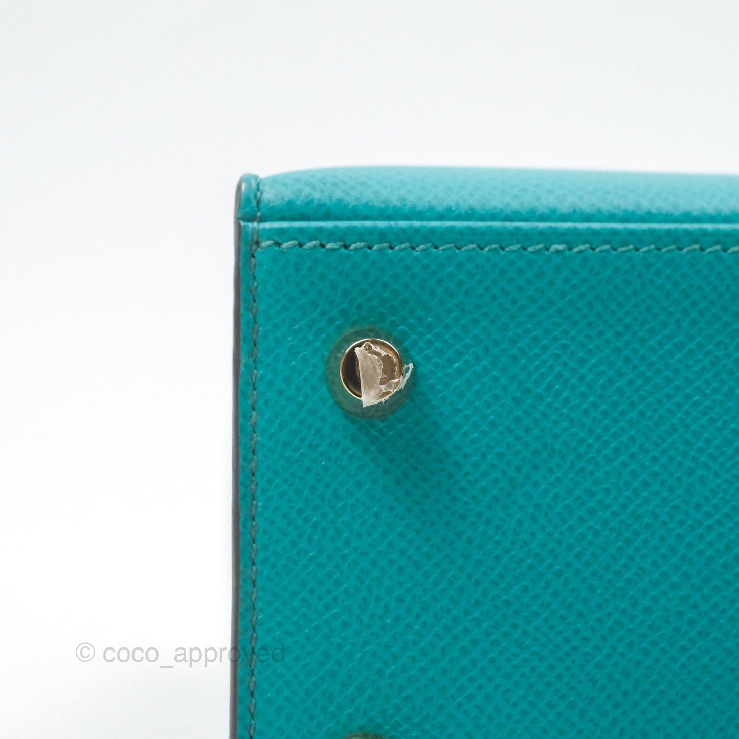 Hermès Sellier Kelly 25 Bleu Paon 7F Epsom Gold Hardware