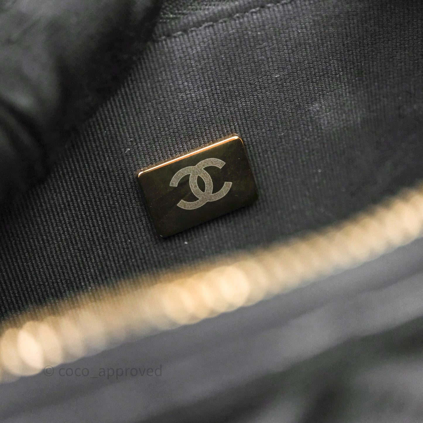 Chanel Handle Clutch with Chain Black Shiny Lambskin Gold Hardware