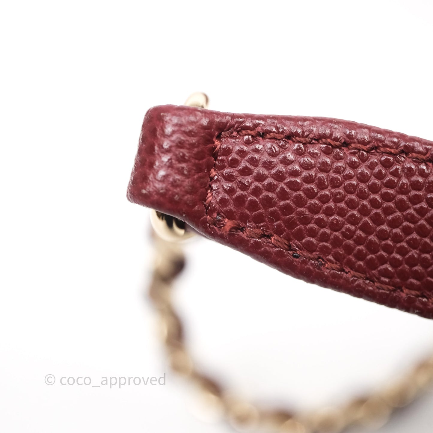 Chanel Small Coco Handle Quilted Red Burgundy Caviar Gold Hardware