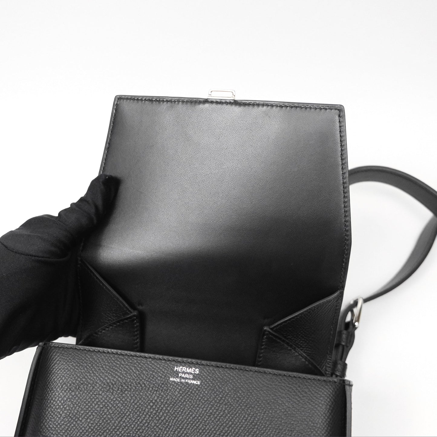 Hermès Della Cavalleria Mini Bag Noir 89 Epsom Palladium Hardware