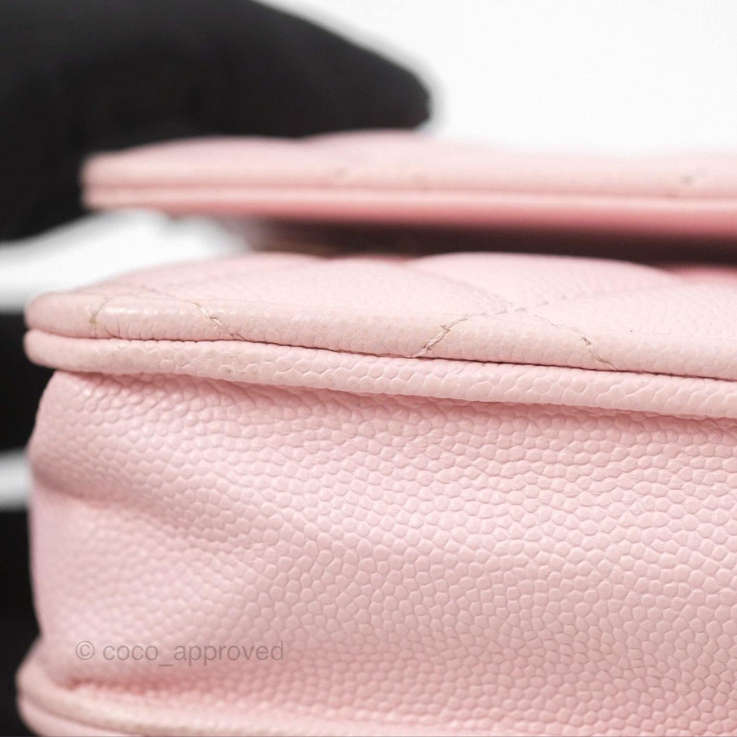 Chanel Quilted Classic Wallet on Chain WOC Pink Caviar Gold Hardware