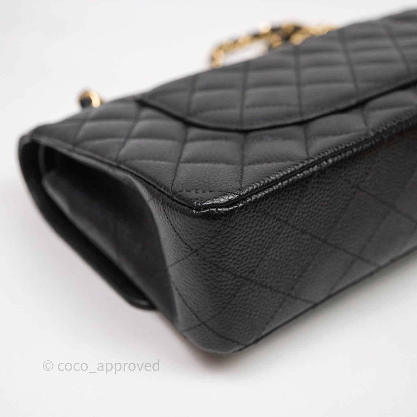 Chanel Medium Classic Flap Quilted Black Caviar Gold Hardware
