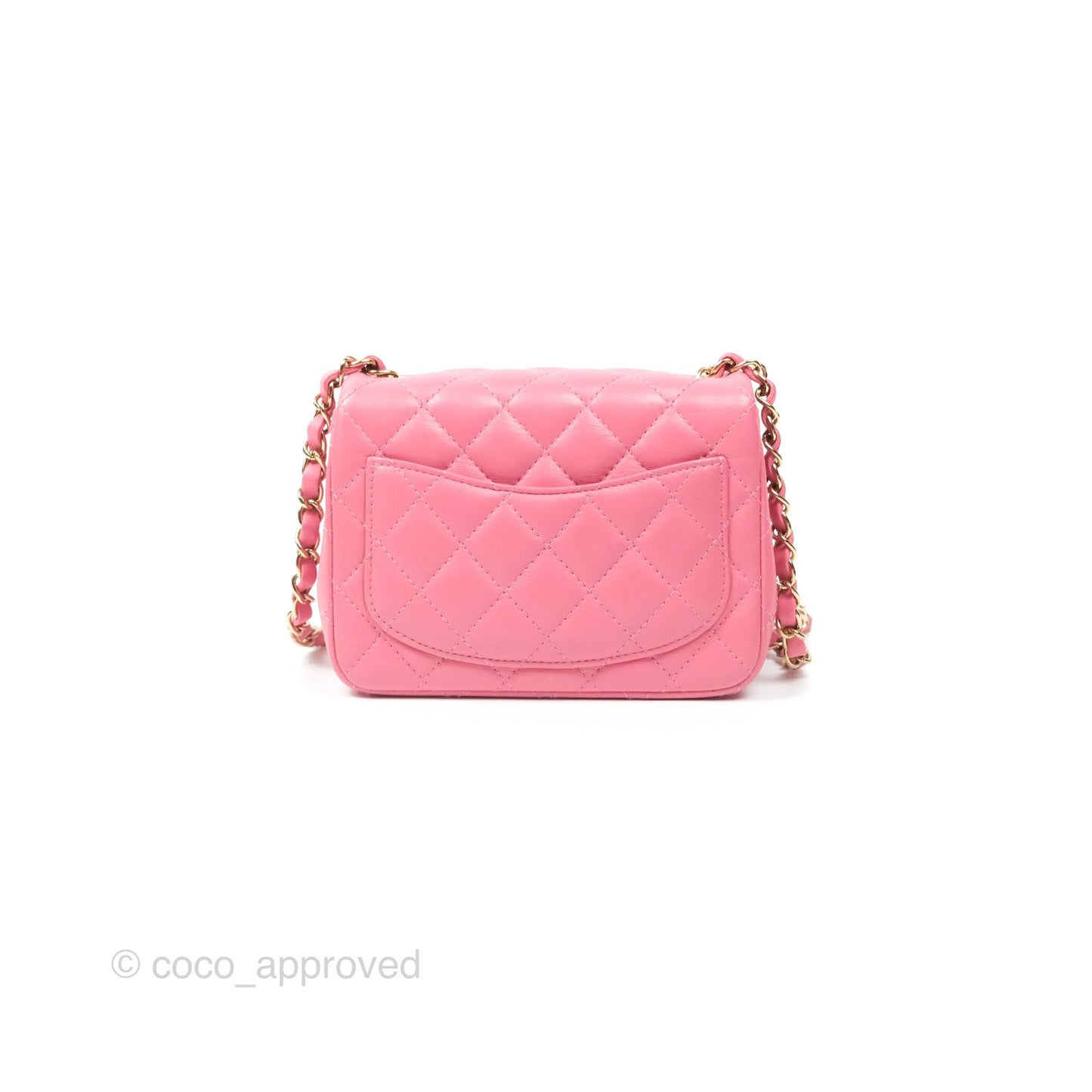 Chanel Quilted Mini Square Lambskin Pink Gold Hardware
