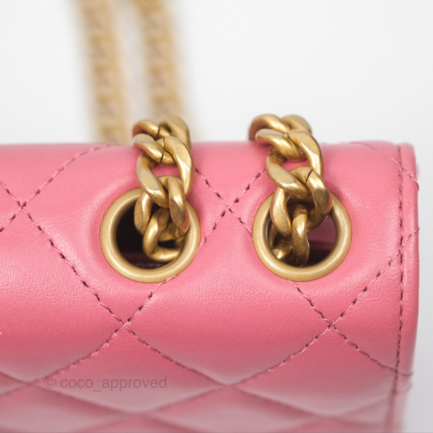 Chanel All Slide Wallet on Chain WOC Adjustable Chain Quilted Pink Lambskin