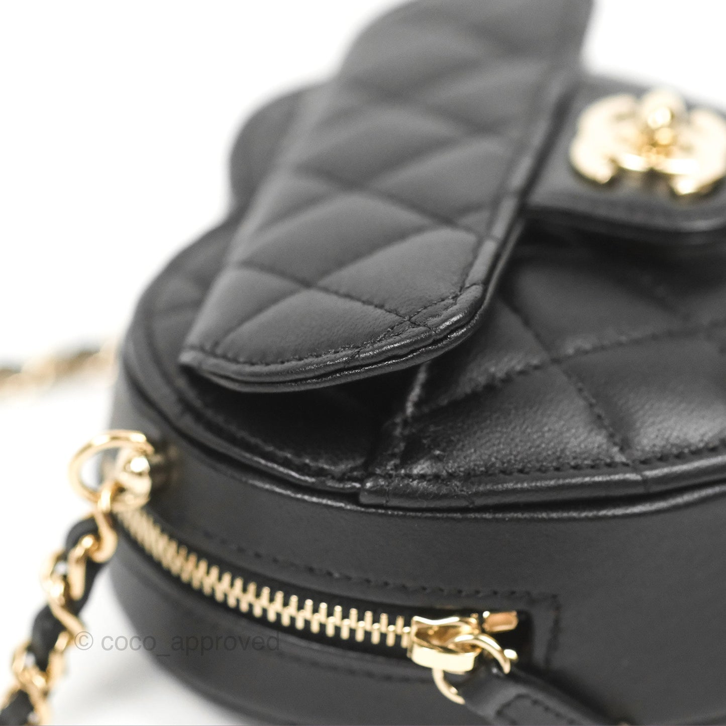 Chanel Small Heart Bag Black Lambskin Gold Hardware 22S