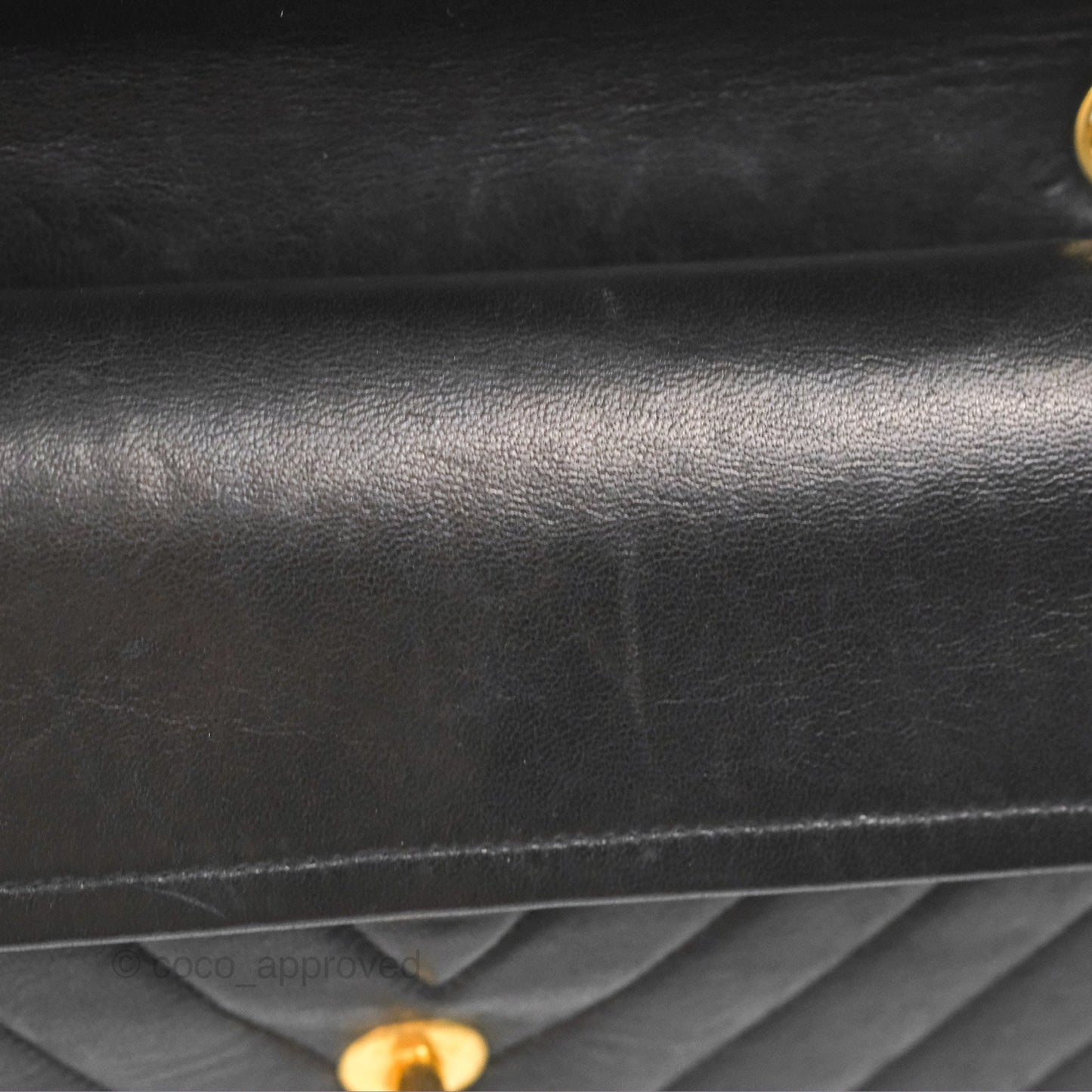 Chanel Vintage Medium Classic Flap Chevron Black Lambskin 24K Gold Hardware