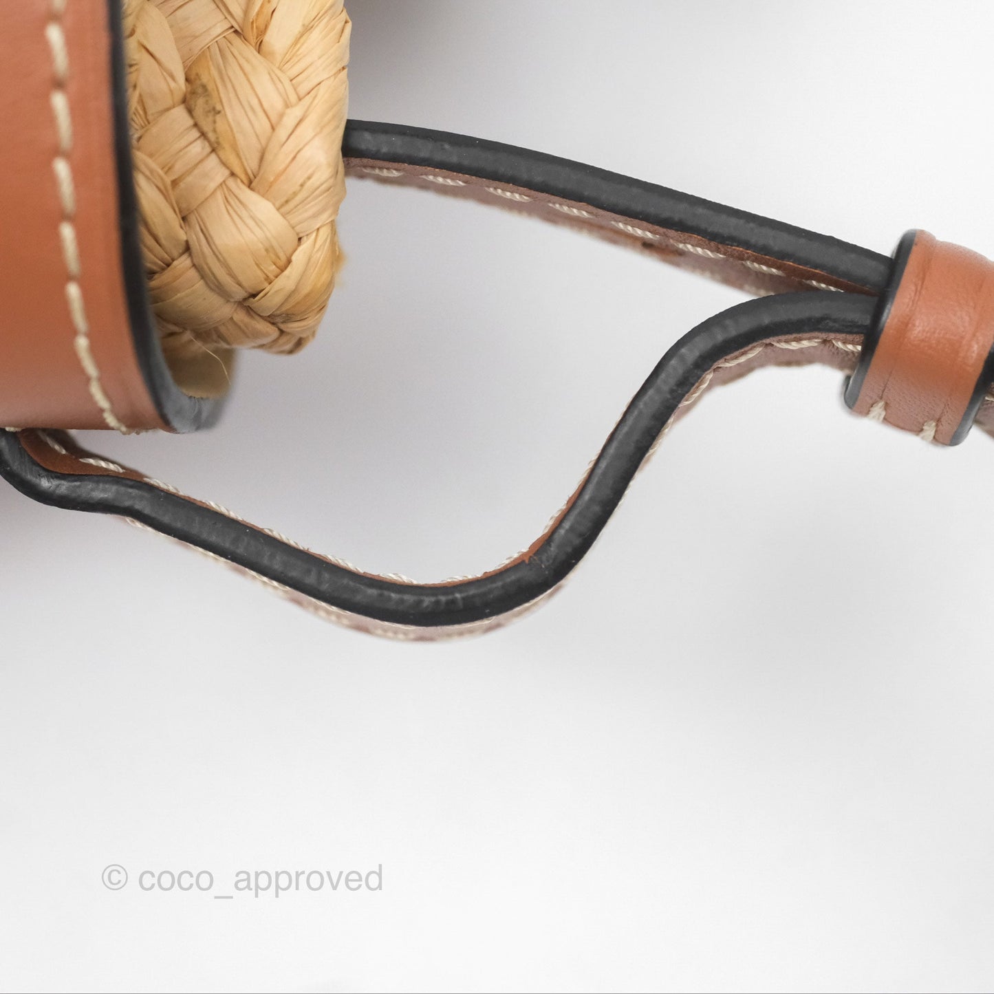 Loewe Small Raffia Gate Bag Smooth Calfskin in Tan