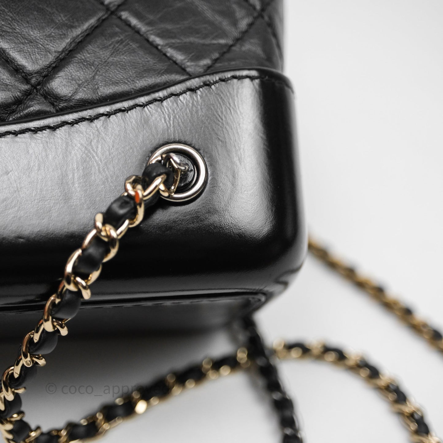 Chanel Small Gabrielle Backpack Quilted Black Aged Calfskin