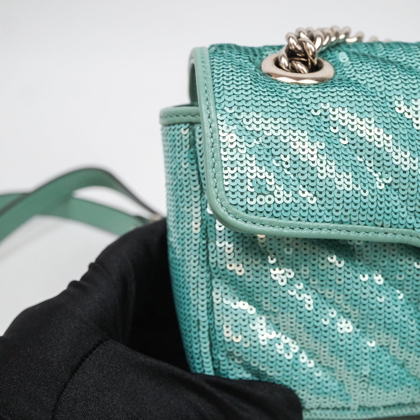 Gucci Mini Marmont Small Sequin Silver Hardware