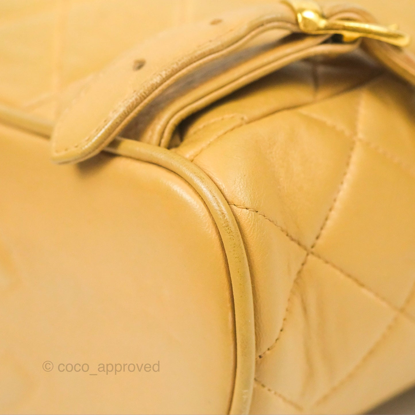 Chanel Vintage CC Duma Backpack Beige Lambskin 24K Gold Hardware