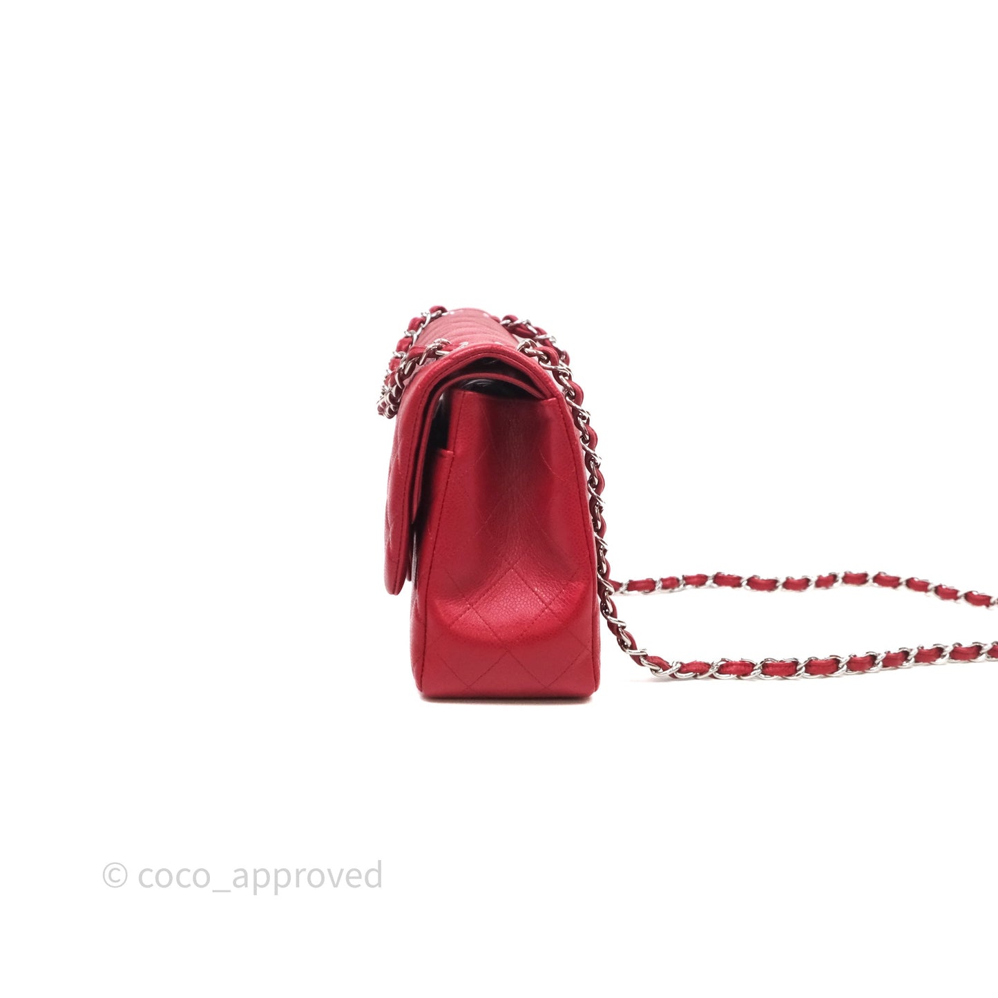 Chanel Jumbo Double Flap Red Caviar Silver Hardware⁣⁣