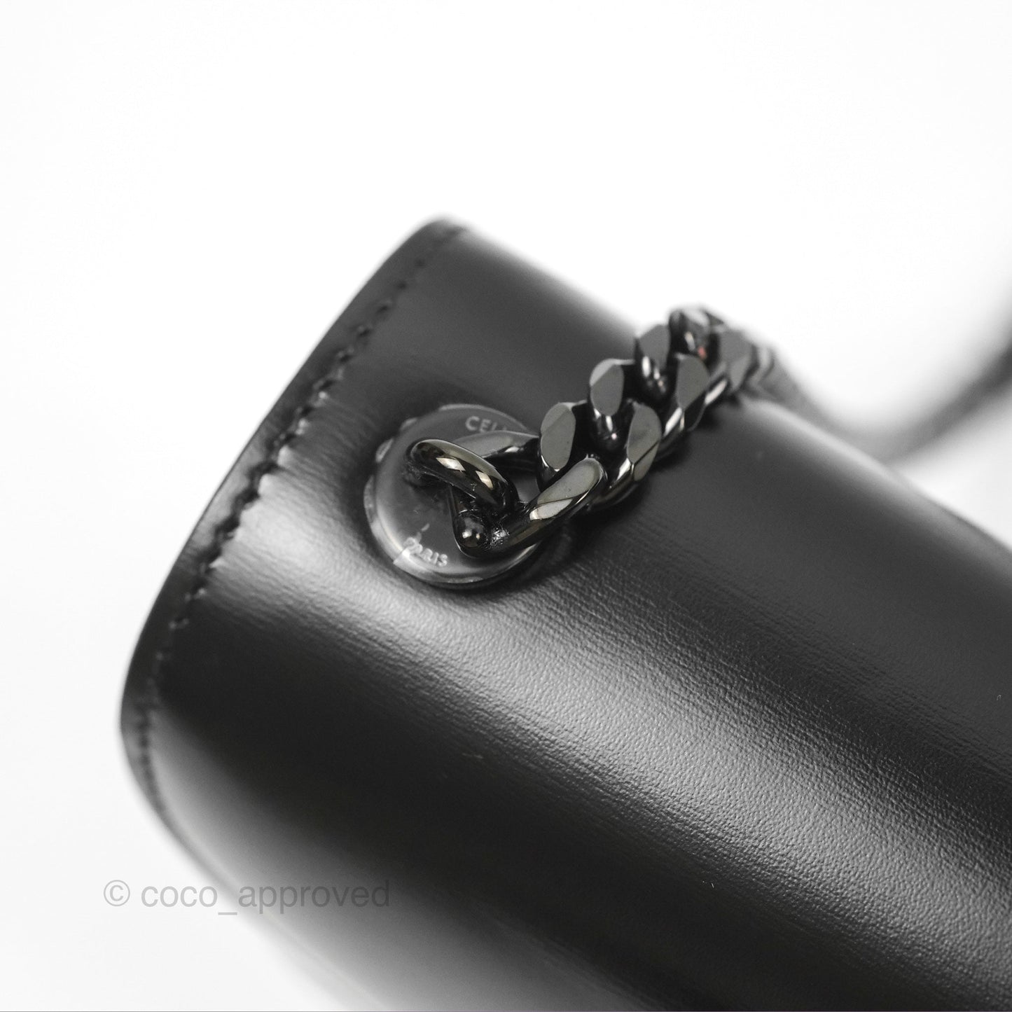 Celine Chain Besace Clea Shiny Calfskin So Black
