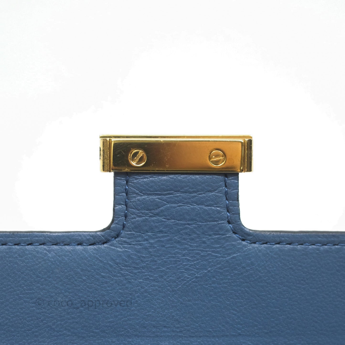Hermès Constance Short Wallet Bleu Agate R2 Epsom Gold Hardware
