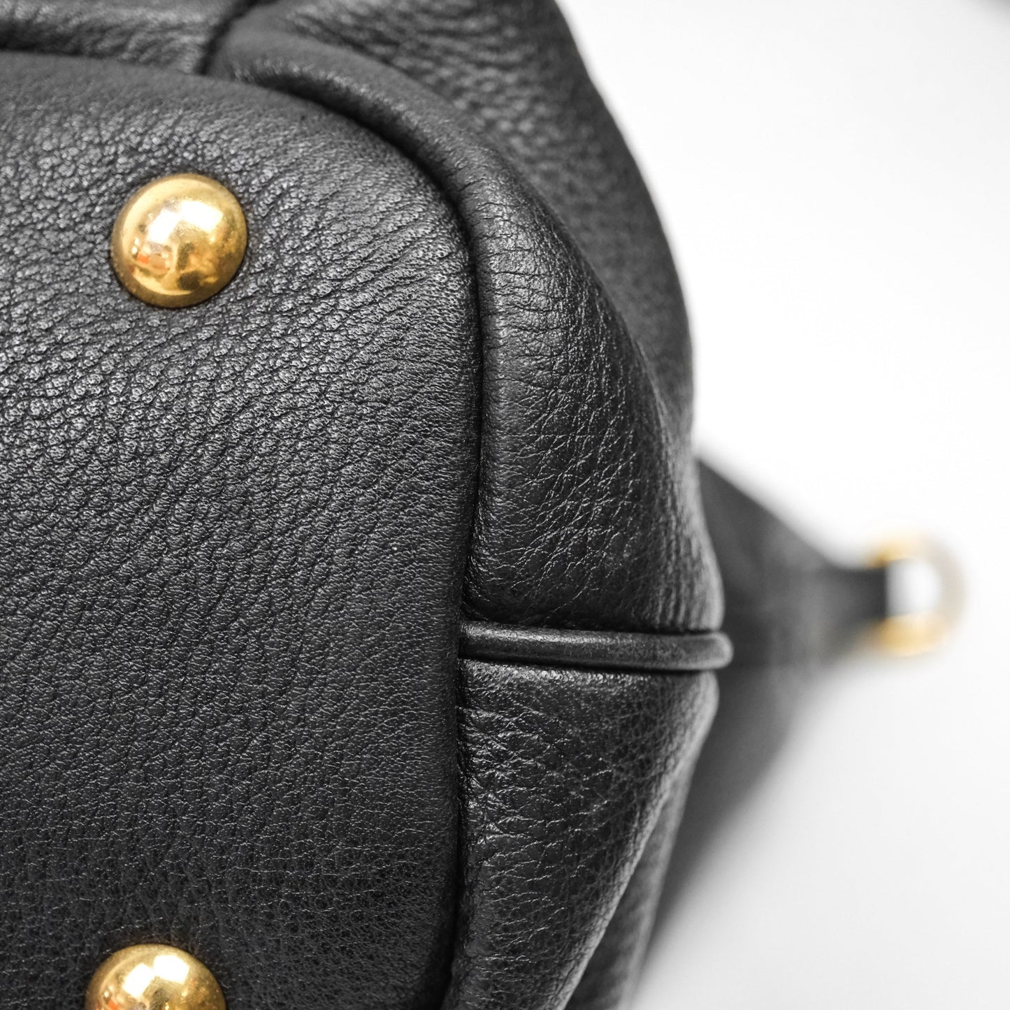 Miu Miu Vitello Tote Bag Black Gold Hardware