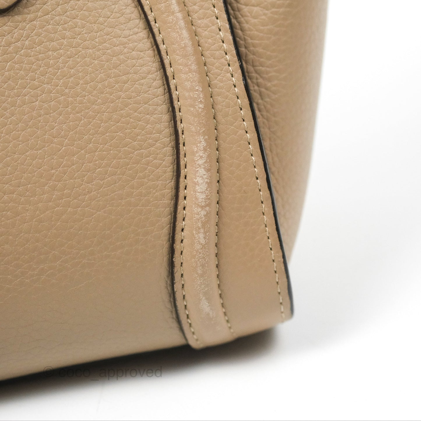 Celine Nano Luggage Bag Dune Drummed Calfskin