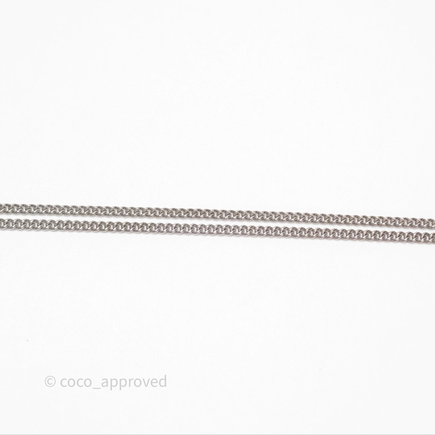 Chanel Crystal CC Long Necklace Silver Tone 15C