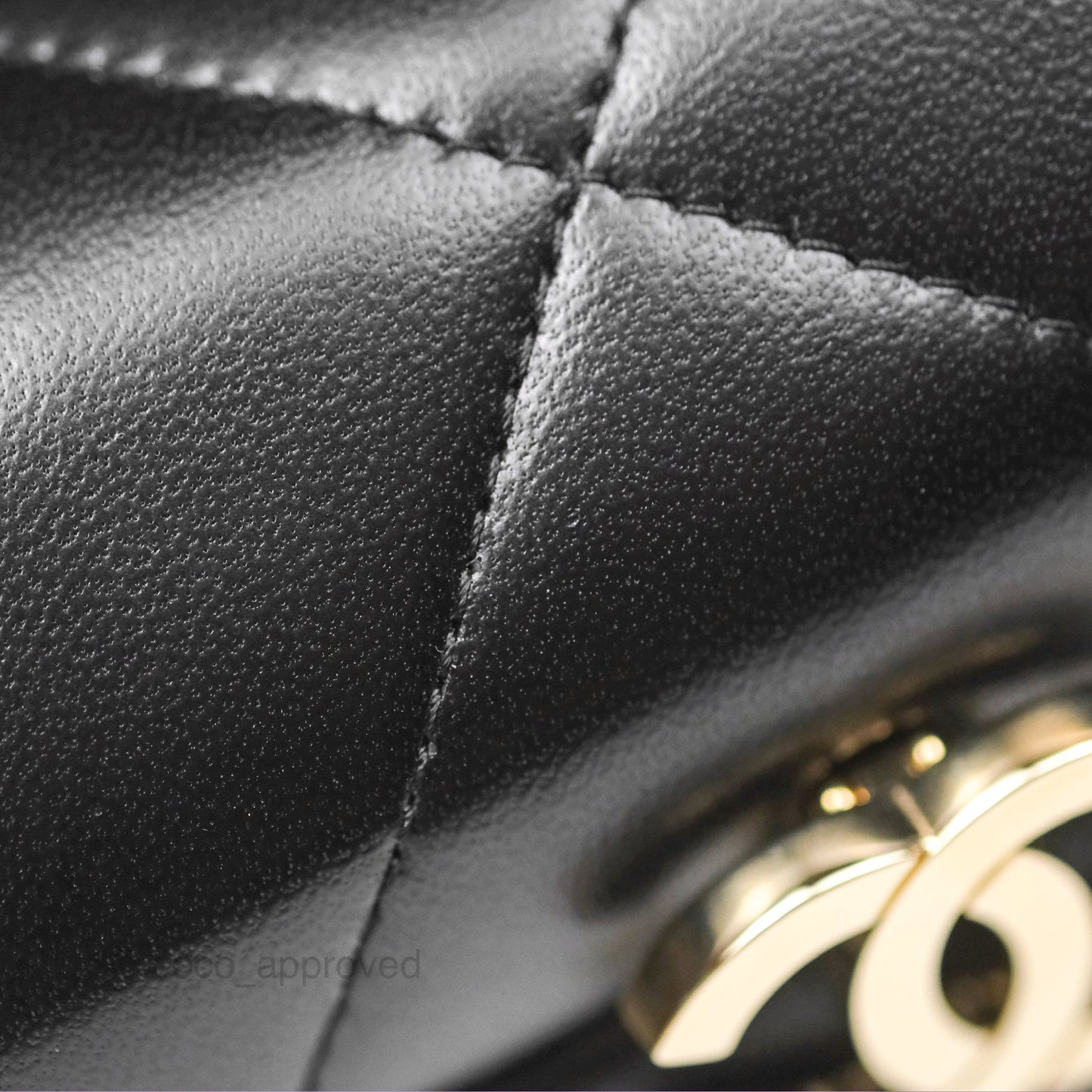 Chanel Small Hexagon Vanity Case Black Lambskin Gold Hardware