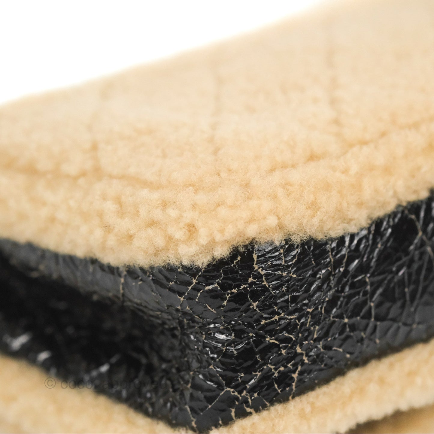 Chanel Mania CC Shearling Flap Bag Black Crumpled Glazed Sheepskin