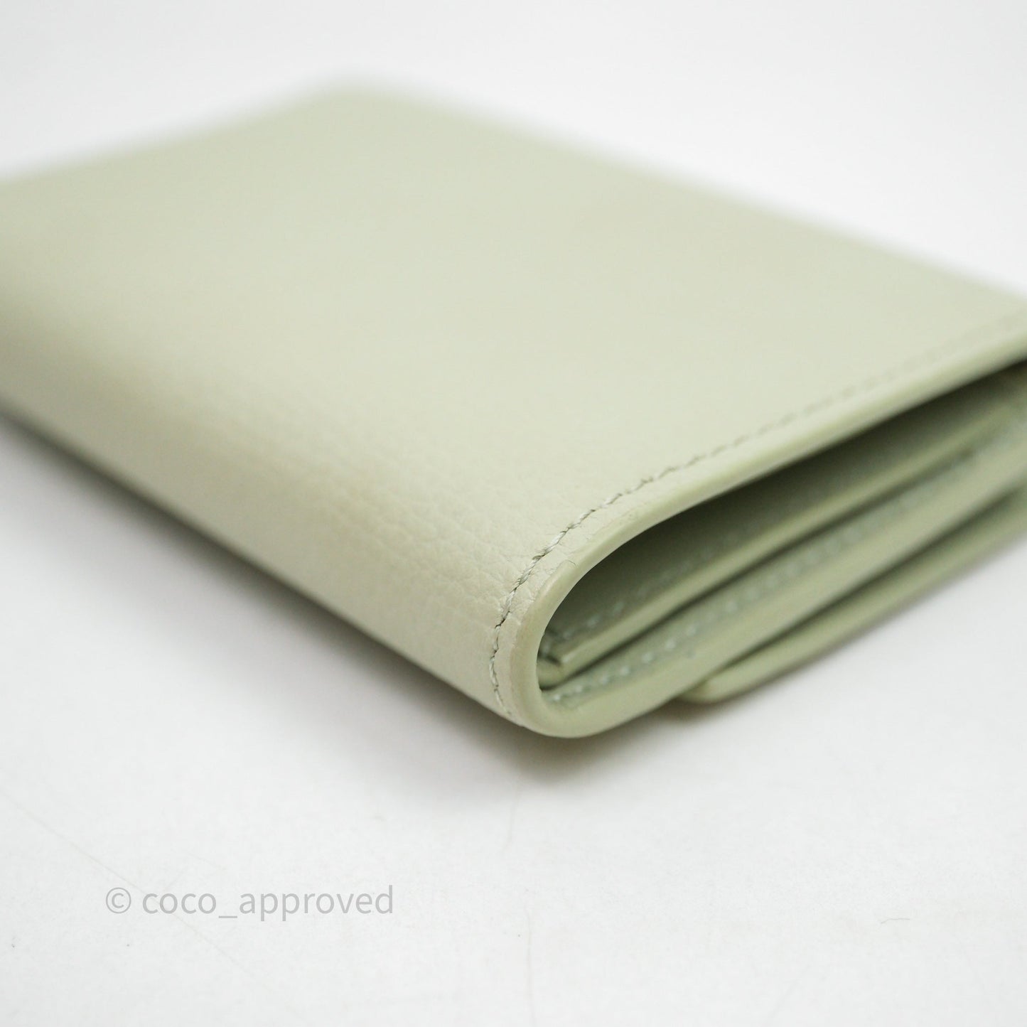 Loewe Anagram Small Vertical Wallet Green Silver Hardware