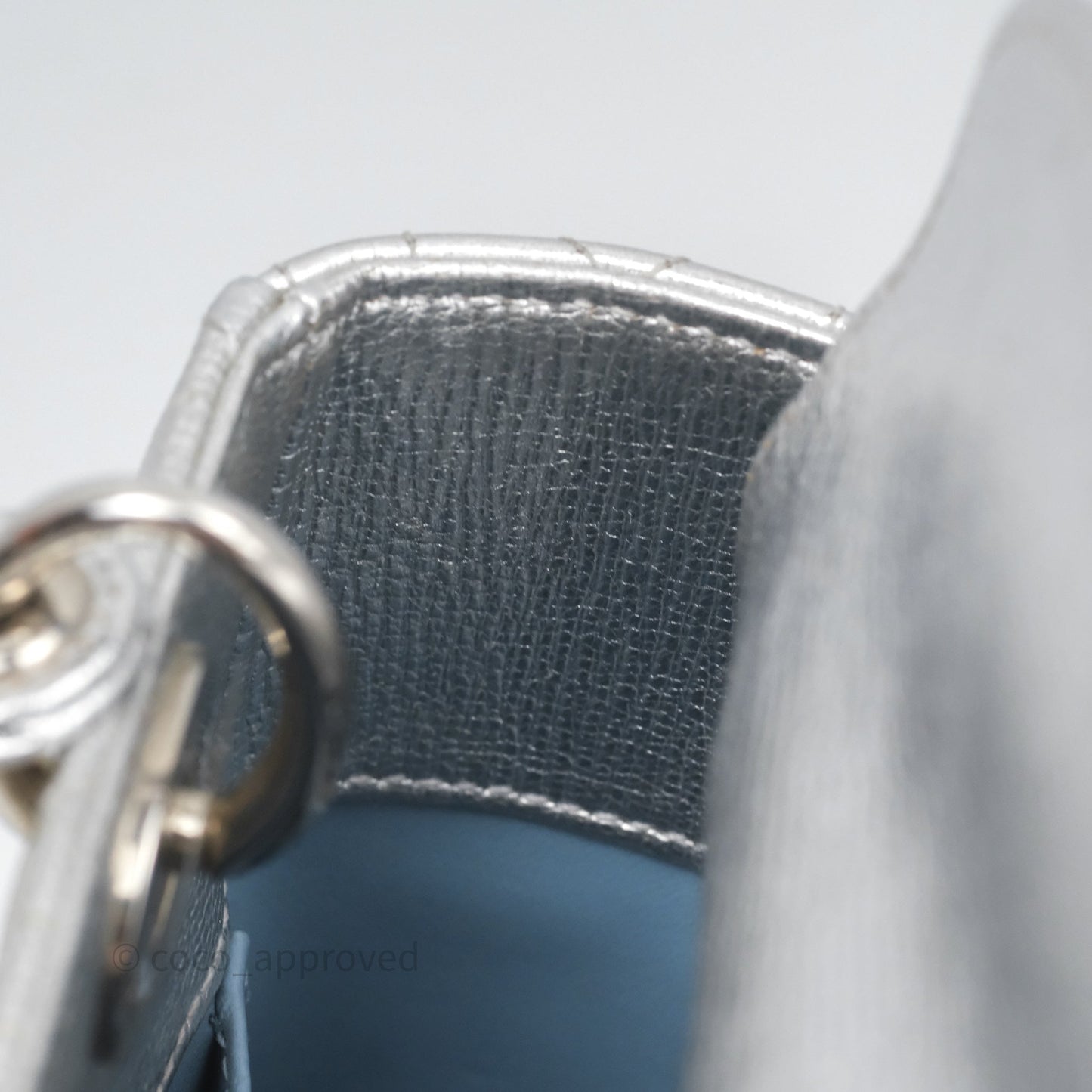 Christian Dior Small Lady Dior My ABCDior Silver Metallic Grained Calfskin Cannage