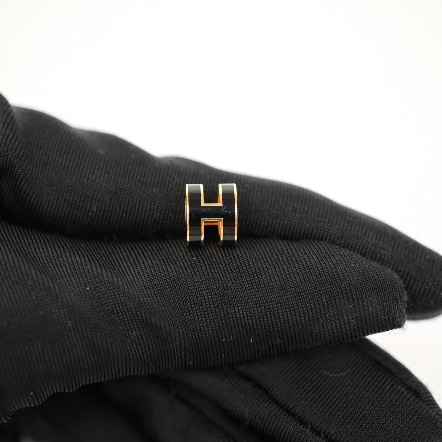 Hermès Mini Pop H Pendant Necklace Black Gold Hardware