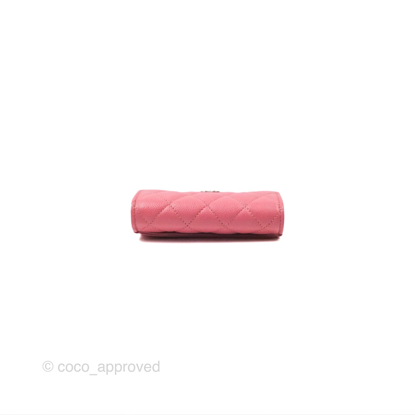 Chanel Quilted Flap Card Holder Pink Caviar Gold Hardware