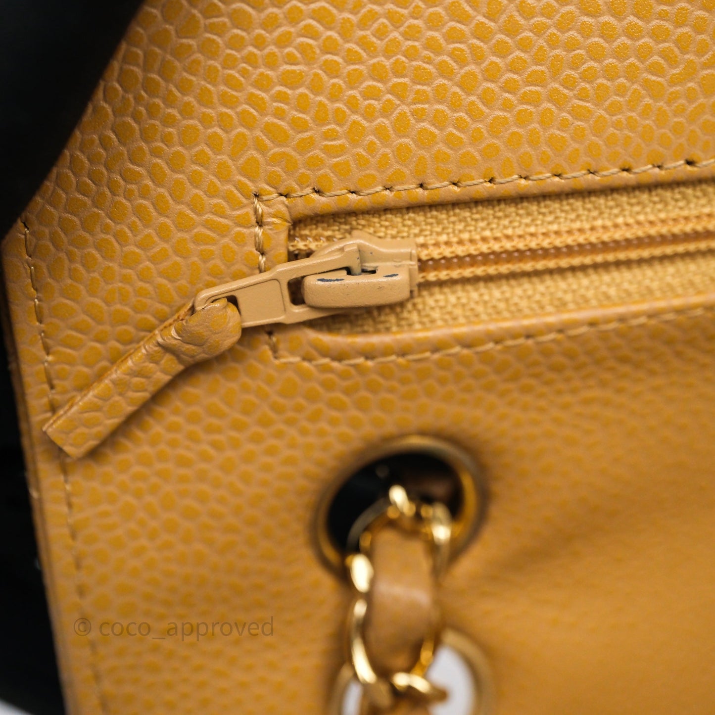 Chanel Classic M/L Medium Flap Quilted Dark Beige Caviar Gold Hardware