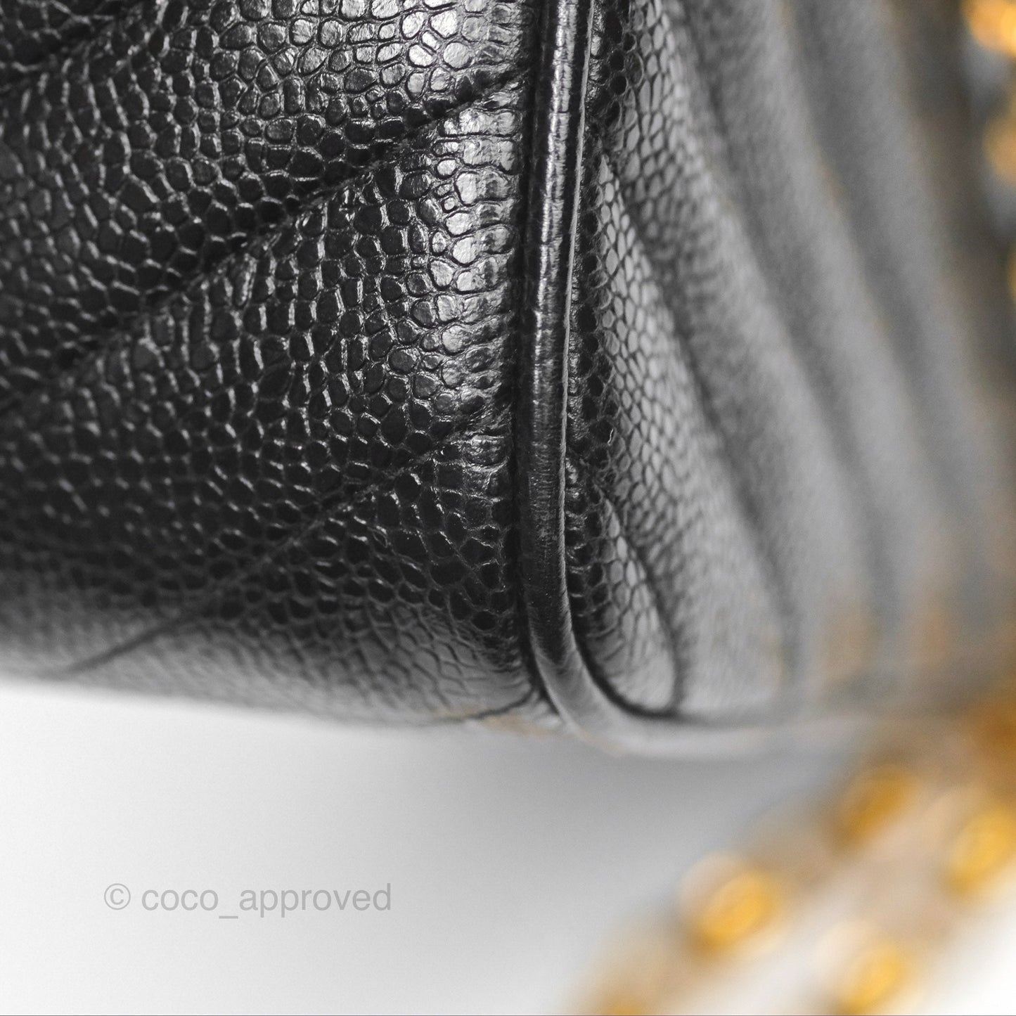 Chanel Vintage Small Camera Bag Black Caviar Gold Hardware