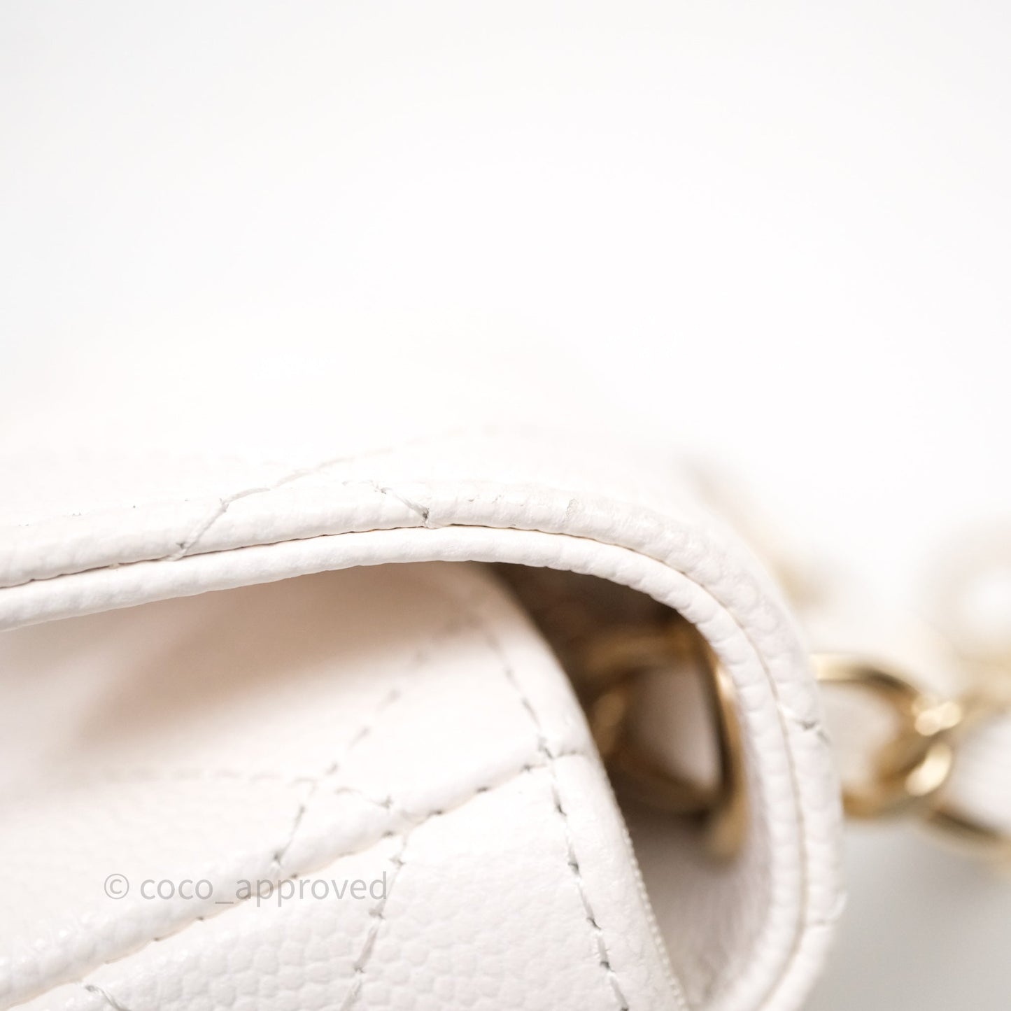 Chanel Mini Flap Belt Bag Caviar White Gold Hardware