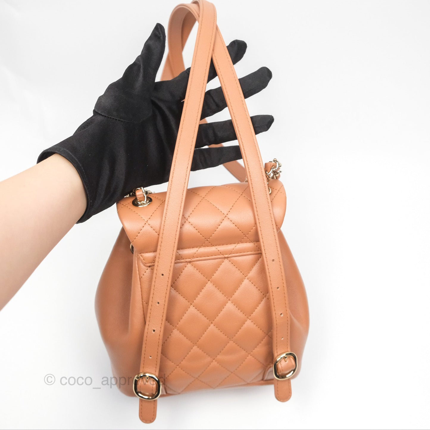 Chanel Small Duma Drawstring Backpack Camel Calfskin 24P
