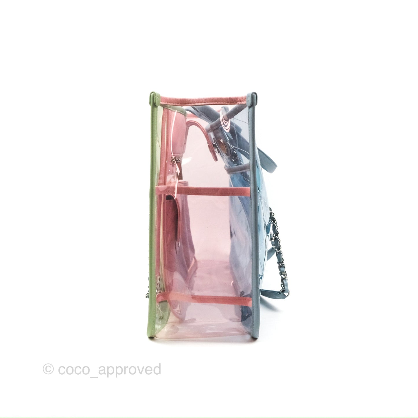 Chanel Coco Splash Blue/Green/Pink PVC Shopping Tote Bag