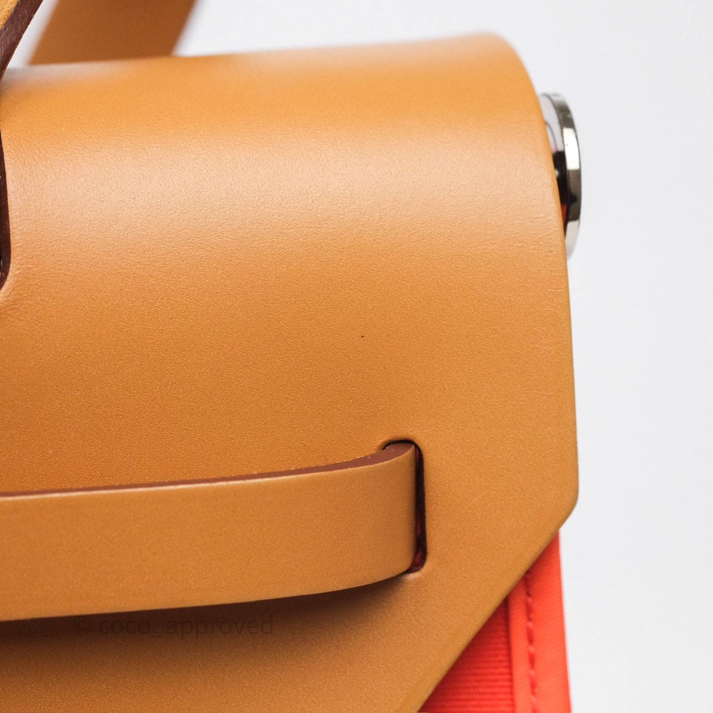 Hermès Herbag Zip 31 Capucine 9T / Fauve 34 Canvas Palladium Hardware
