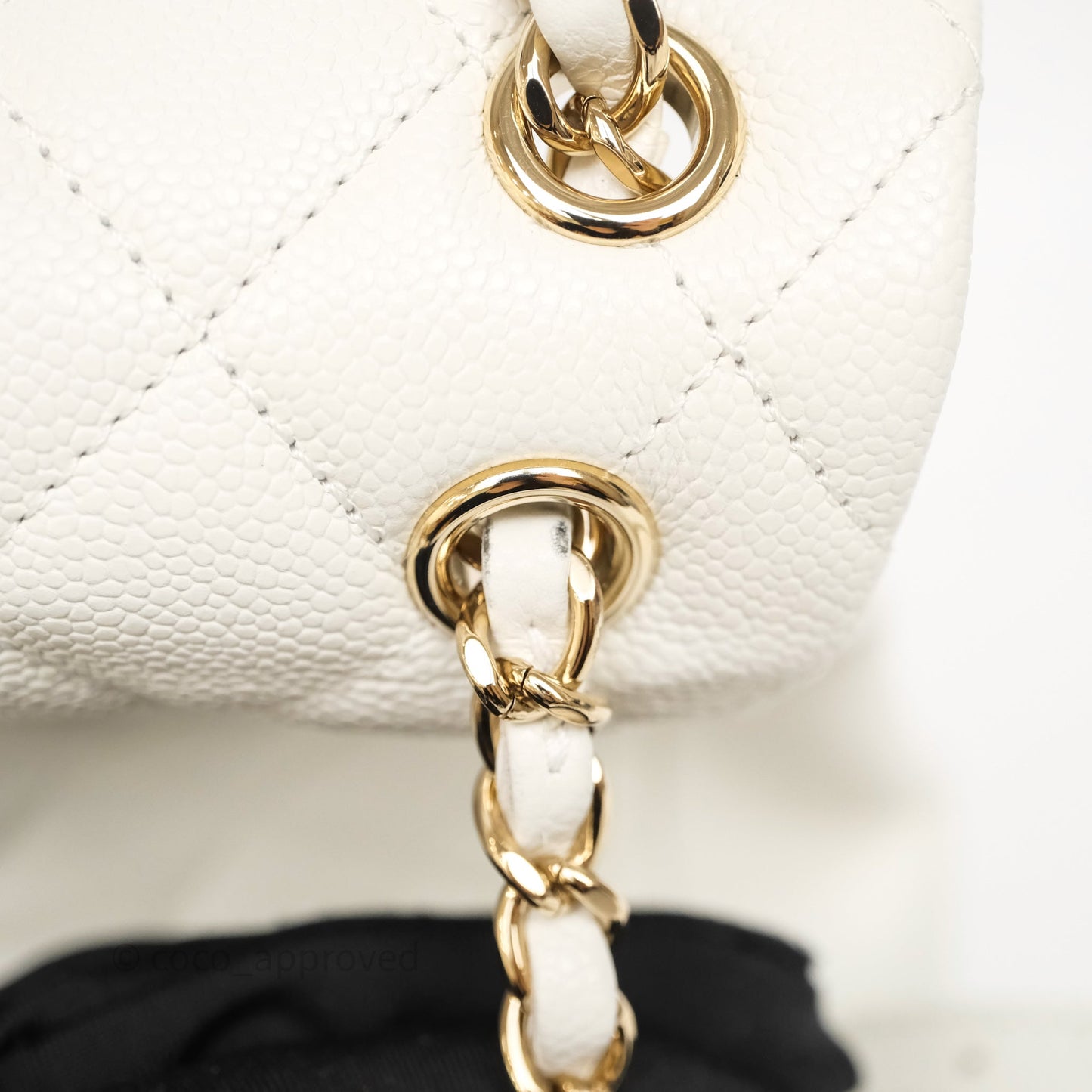Chanel Duma Backpack Medium White Caviar Gold Hardware