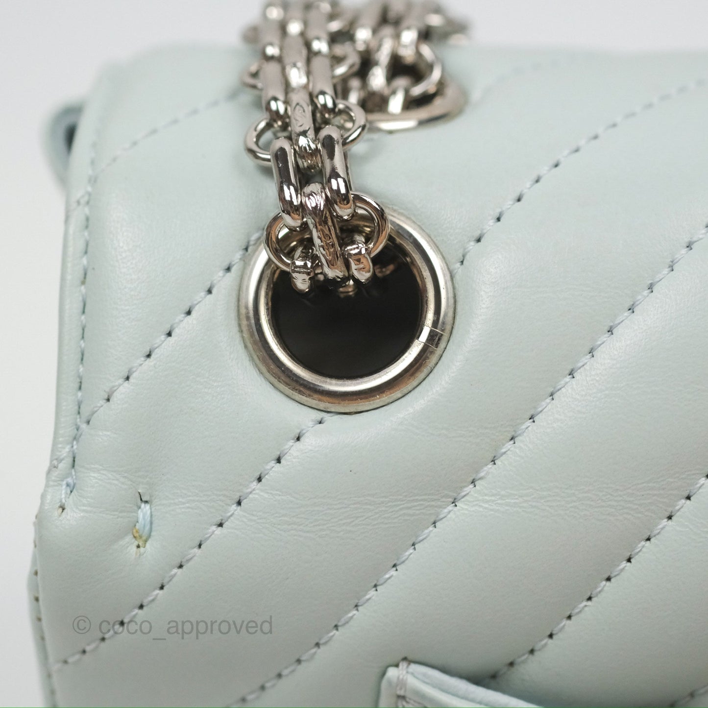 Chanel Mini Reissue 224 Blue Aged Calfskin Silver Hardware