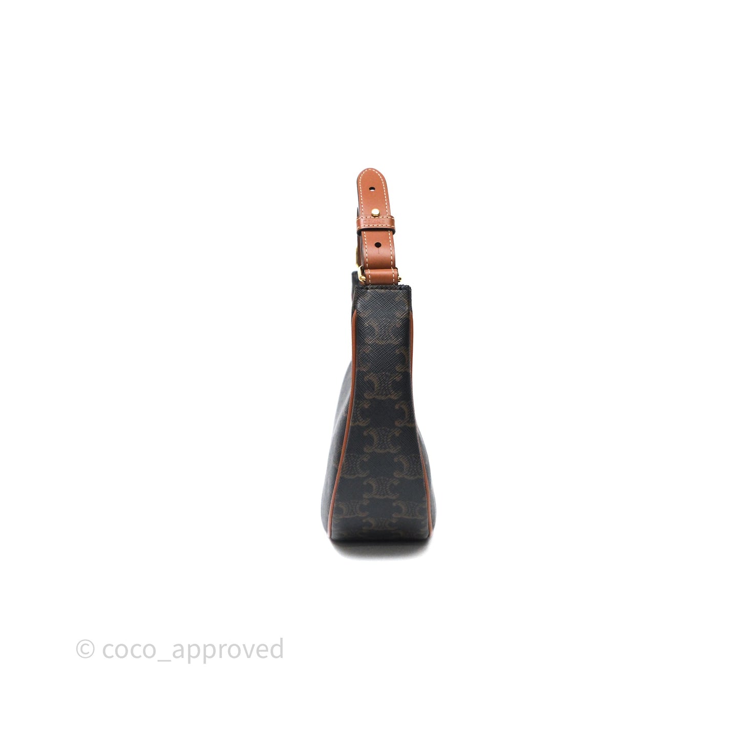 Celine Ava Bag In Triomphe Canvas Calfskin Tan