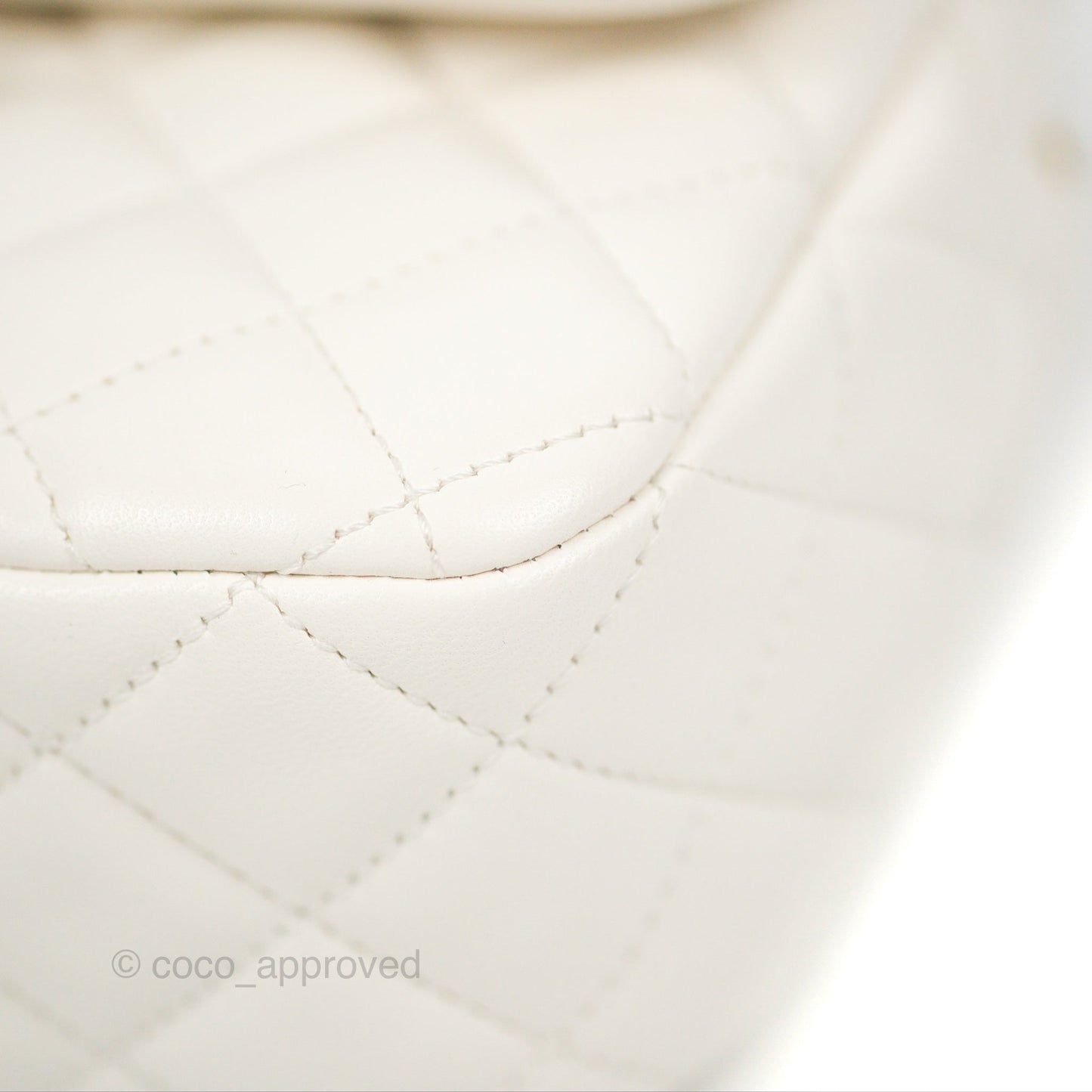 Chanel Mini Flap Bag with Coco Heart Chain White Lambskin Aged Gold Hardware