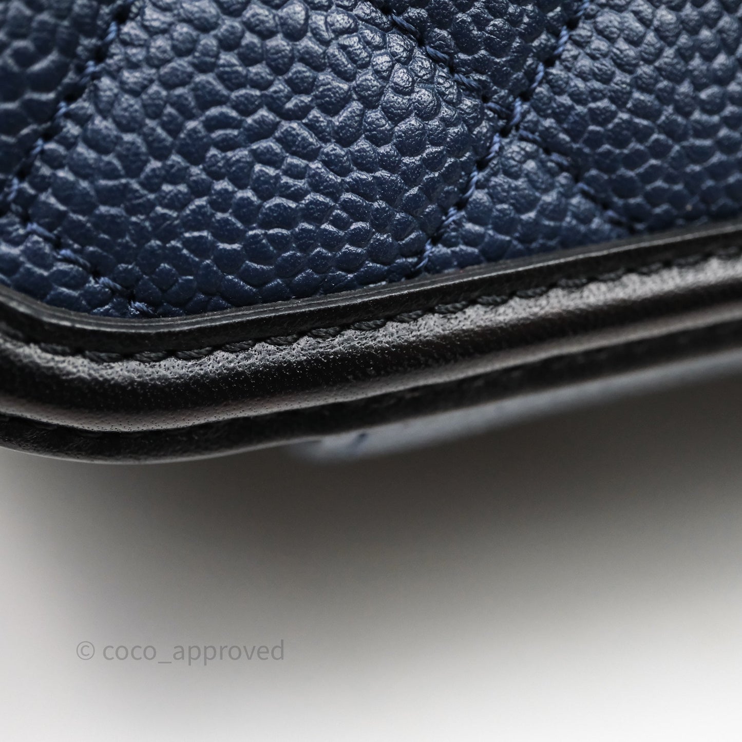Chanel Quilted Large CC Filigree Vanity Case Navy Black Caviar