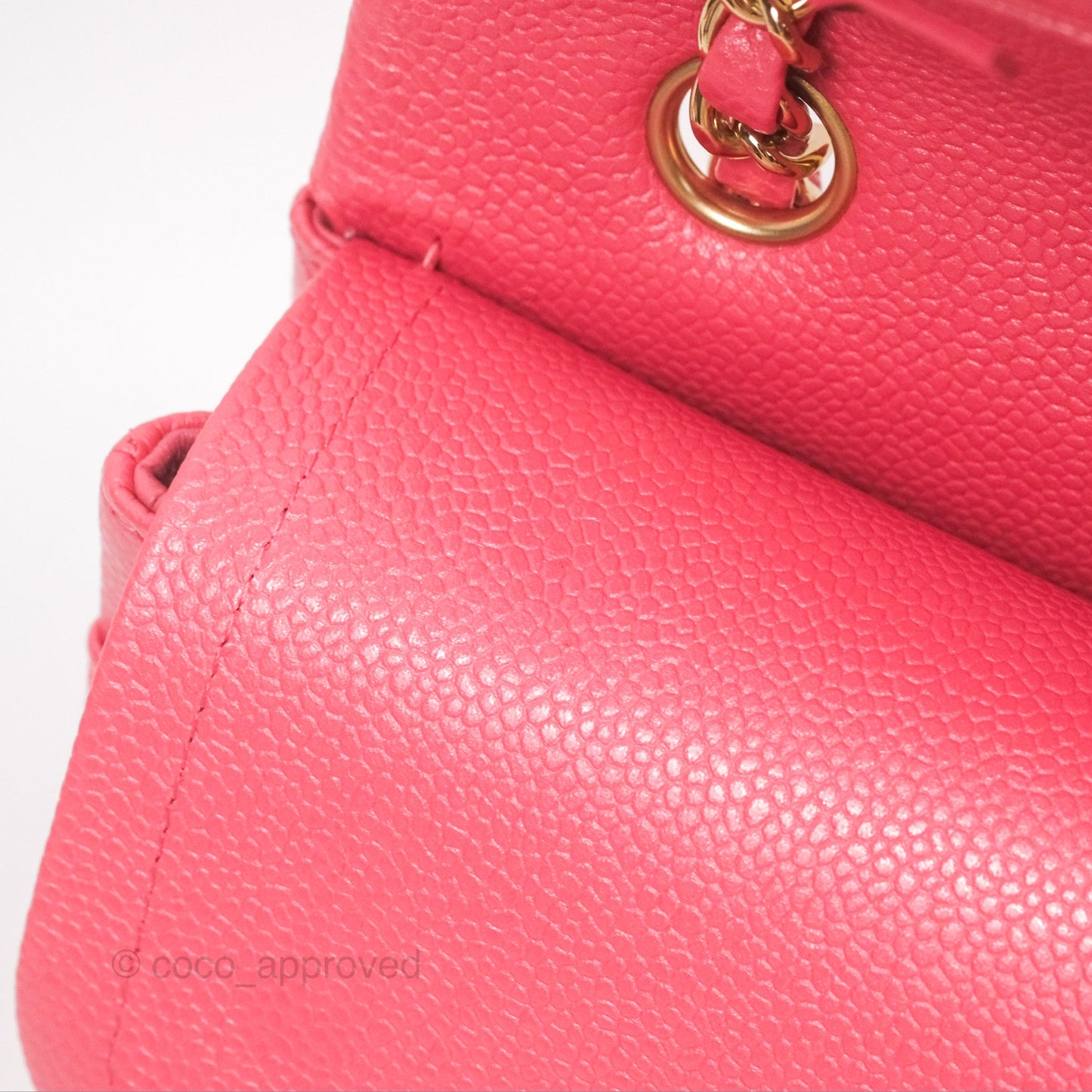 Chanel Medium Classic Flap Quilted Iridescent Pink Caviar Gold Hardware 18S
