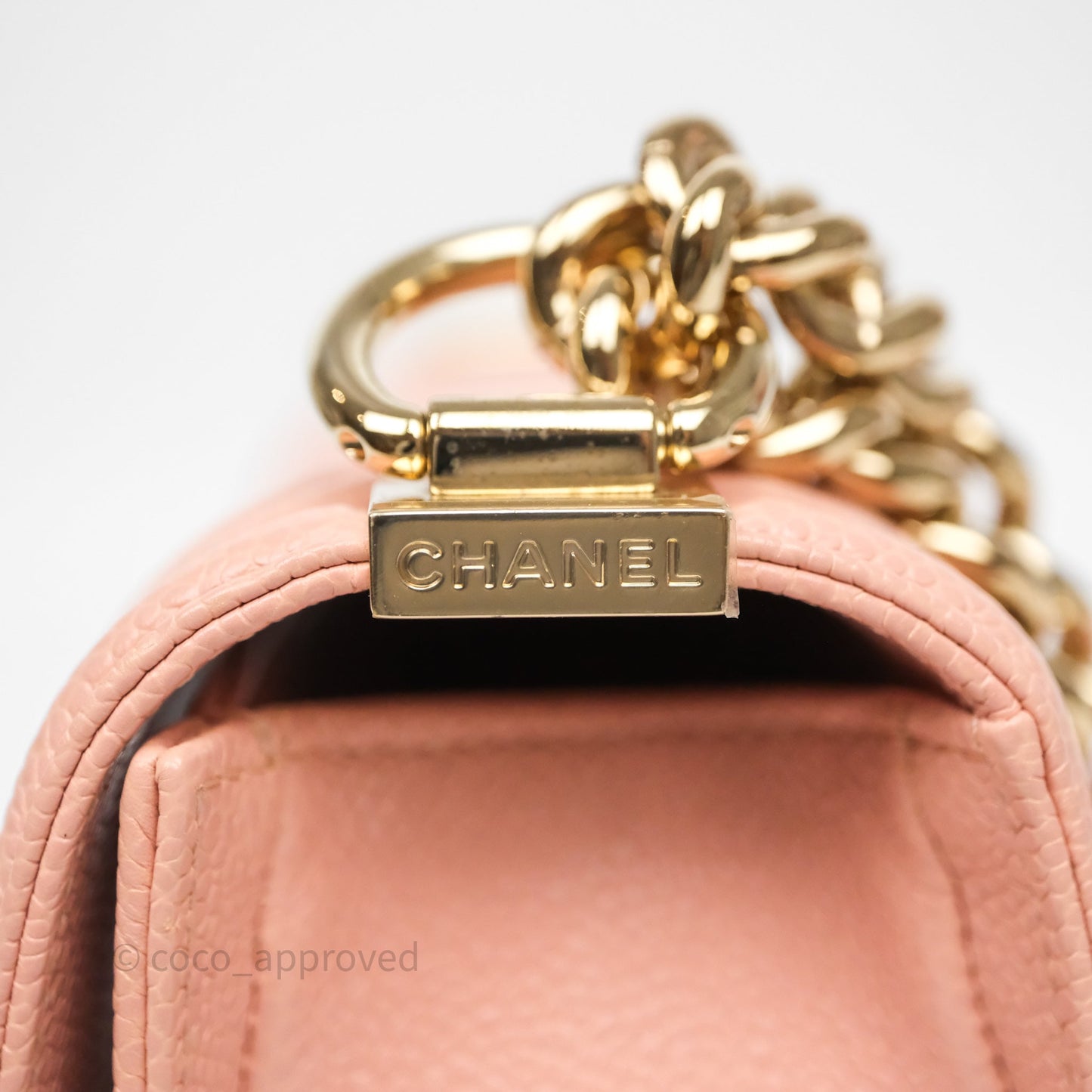 Chanel Small Boy Quilted Pink Caviar Gold Hardware