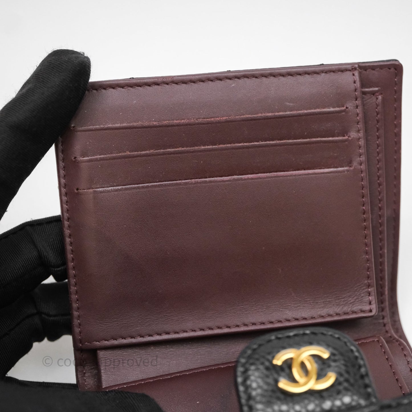 Chanel Classic Short Flap Wallet Black Caviar Gold Hardware