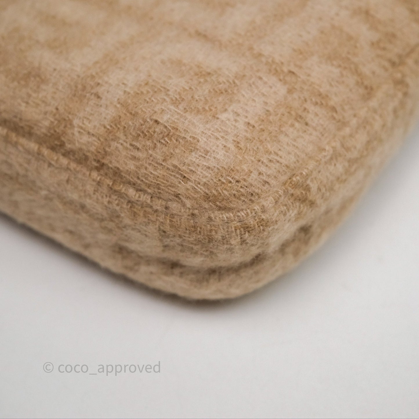 Fendi Vintage Baguette Shoulder Bag Wool Beige
