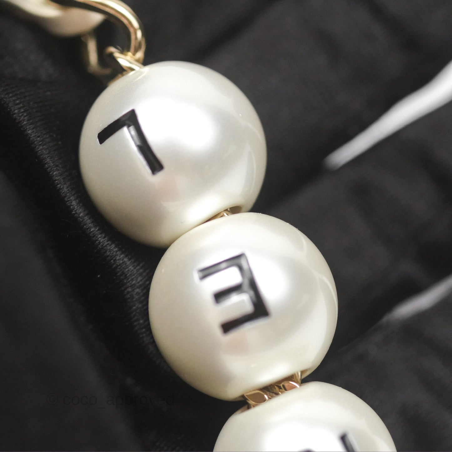 Chanel Small Logo Pearl Chain Flap Bag White Lambskin Gold Hardware