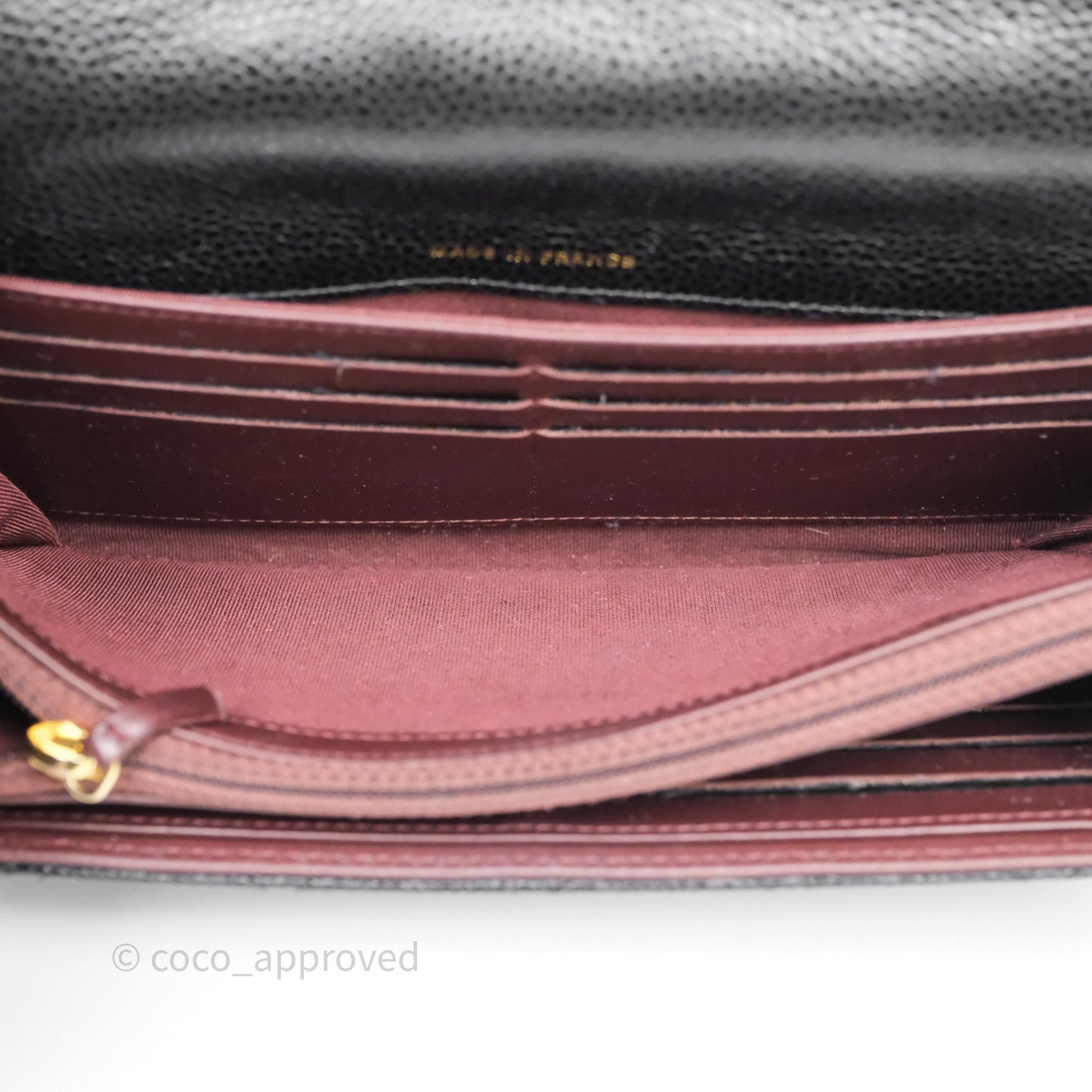 Chanel Quilted Classic Zip Long Wallet Black Caviar Gold Hardware