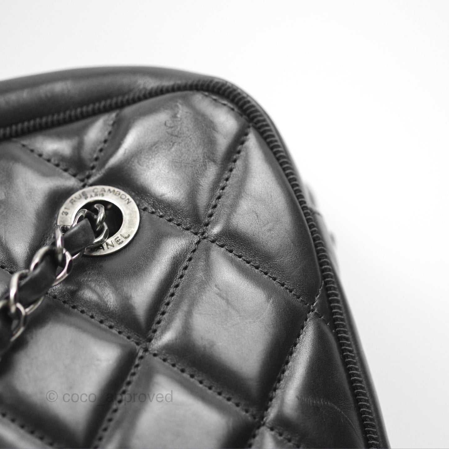 Chanel Large Ballerine Camera Case Black Calfskin Ruthenium Hardware