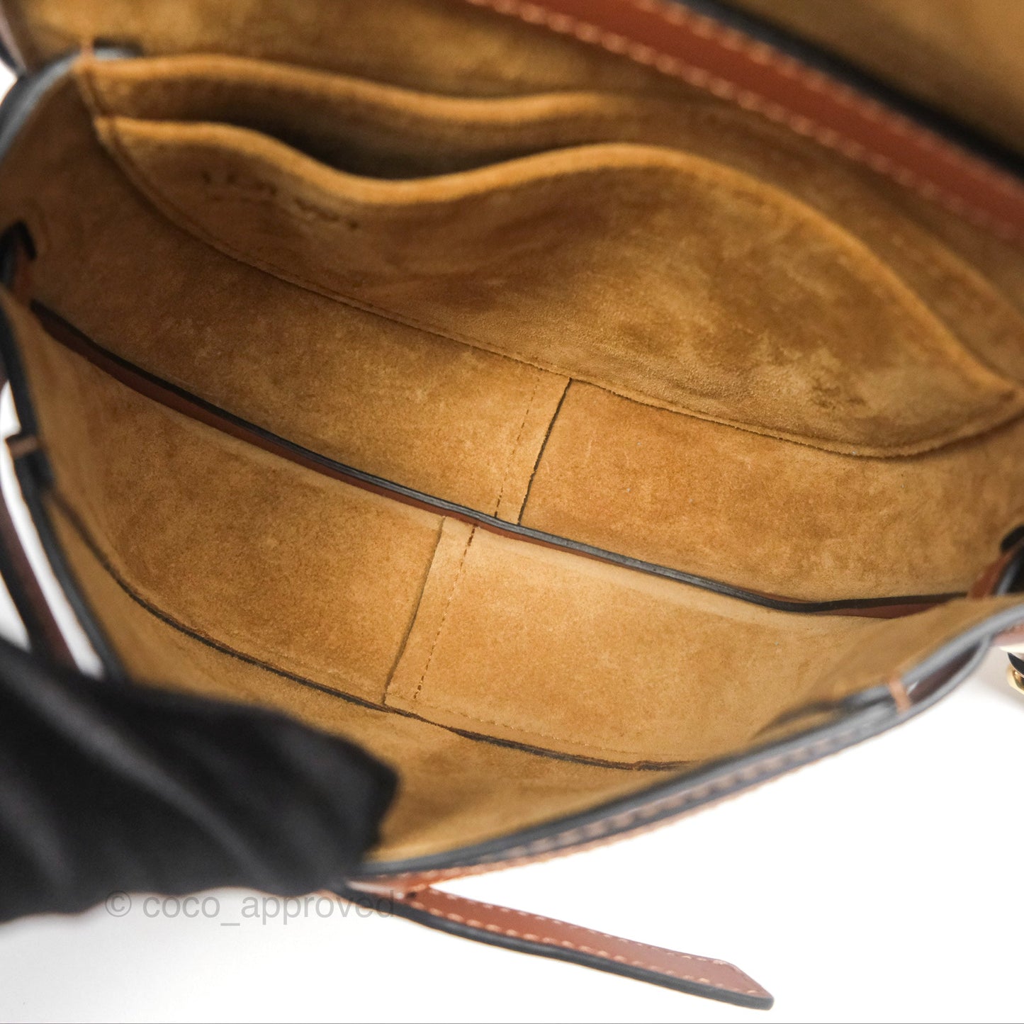Loewe Mini Gate Dual Bag in Soft Calfskin & Jacquard Strap Tan