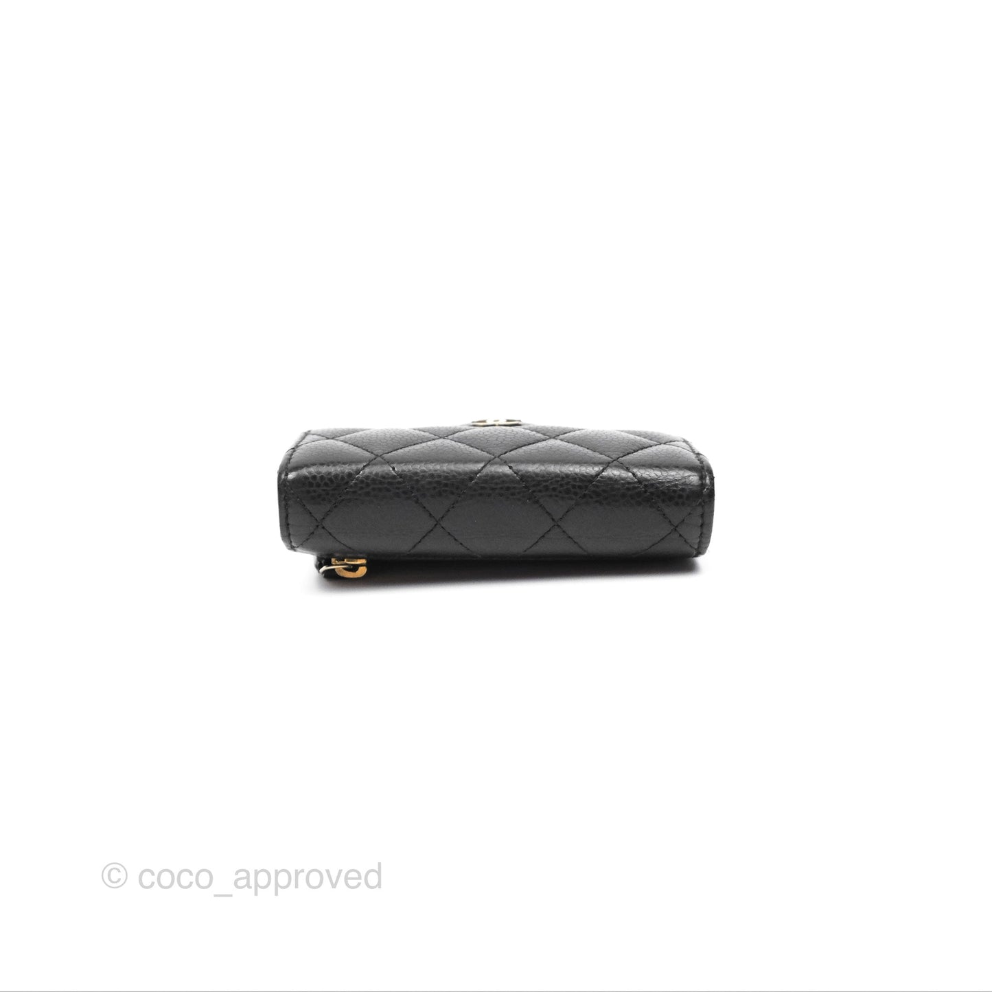 Chanel Classic Short Flap Wallet Black Caviar Gold Hardware