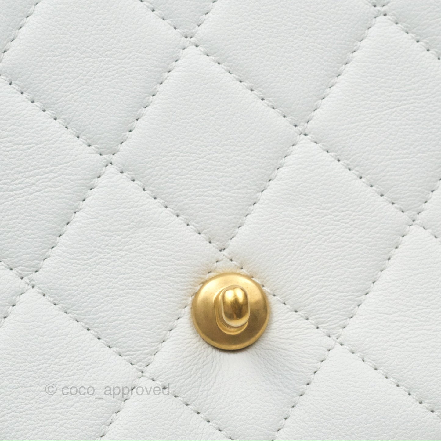 Chanel Adjustable Flap Bag White Calfskin Aged Gold Hardware