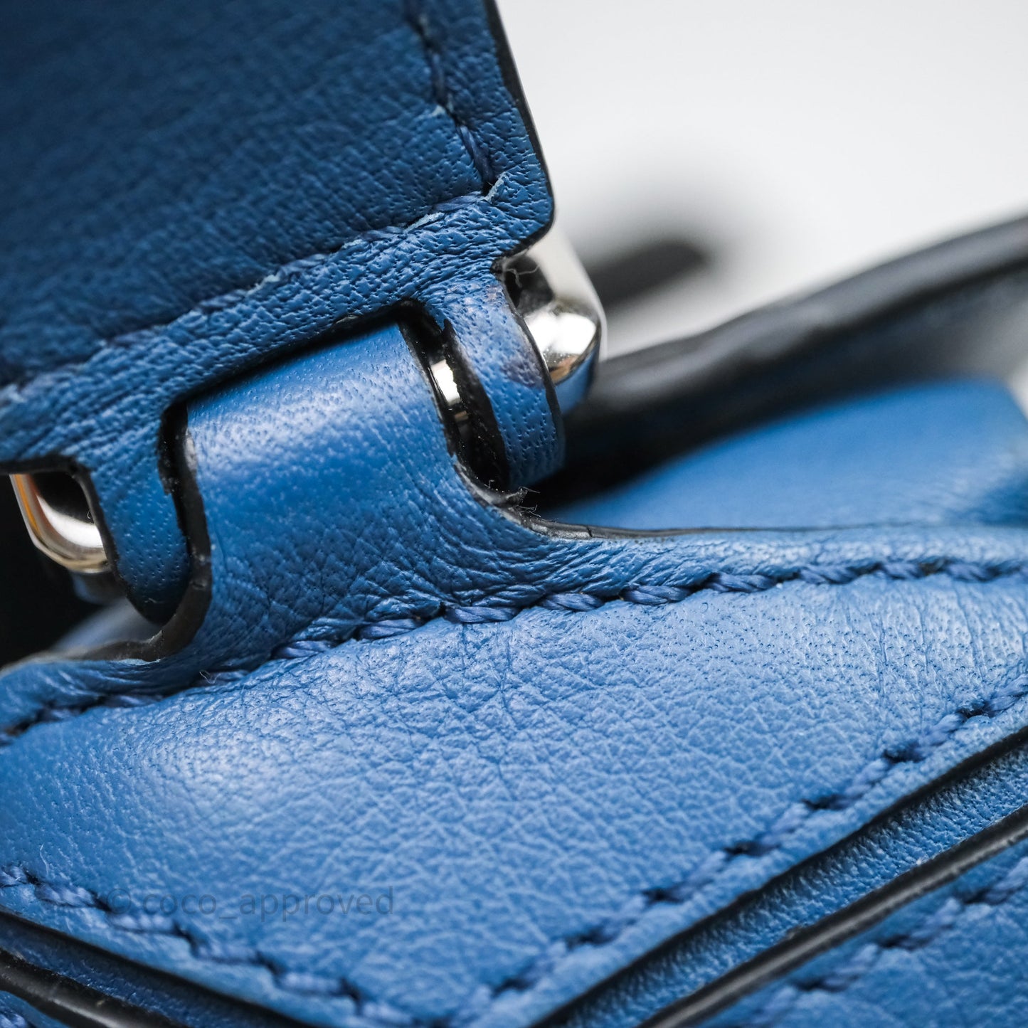 Loewe Mini Puzzle Bag Blue Calfskin