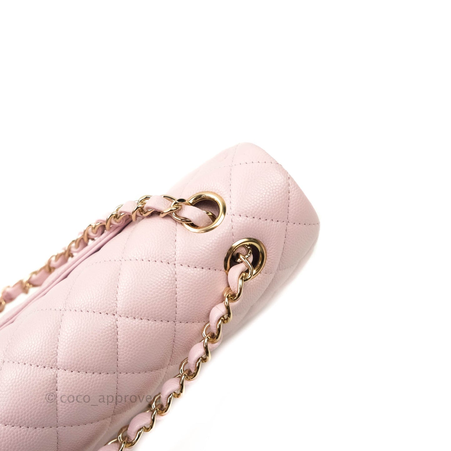 Chanel M/L Medium Double Flap Bag Lilac Rose Clair Caviar Gold Hardware 21S
