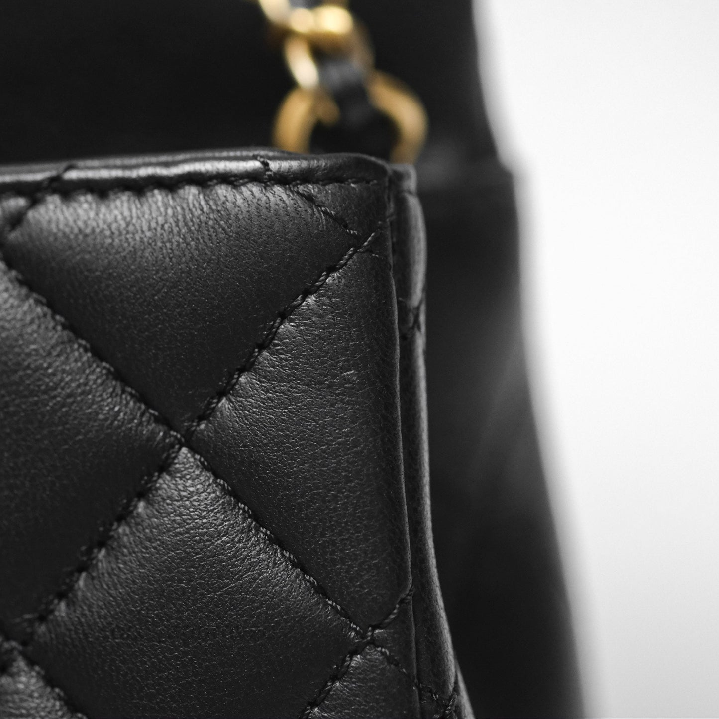 Chanel Pearl Crush Mini Square Quilted Black Lambskin Aged Gold Hardware